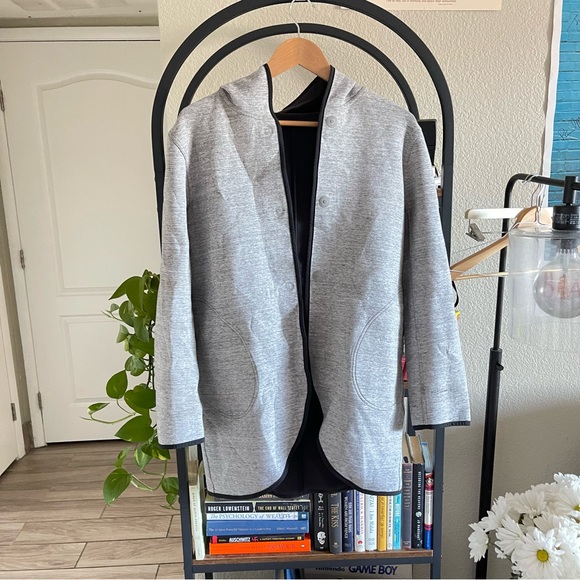 Lululemon Urban Horizons Jacket Reversible Gray Heather Black Midweight Size Med - Picture 4 of 16
